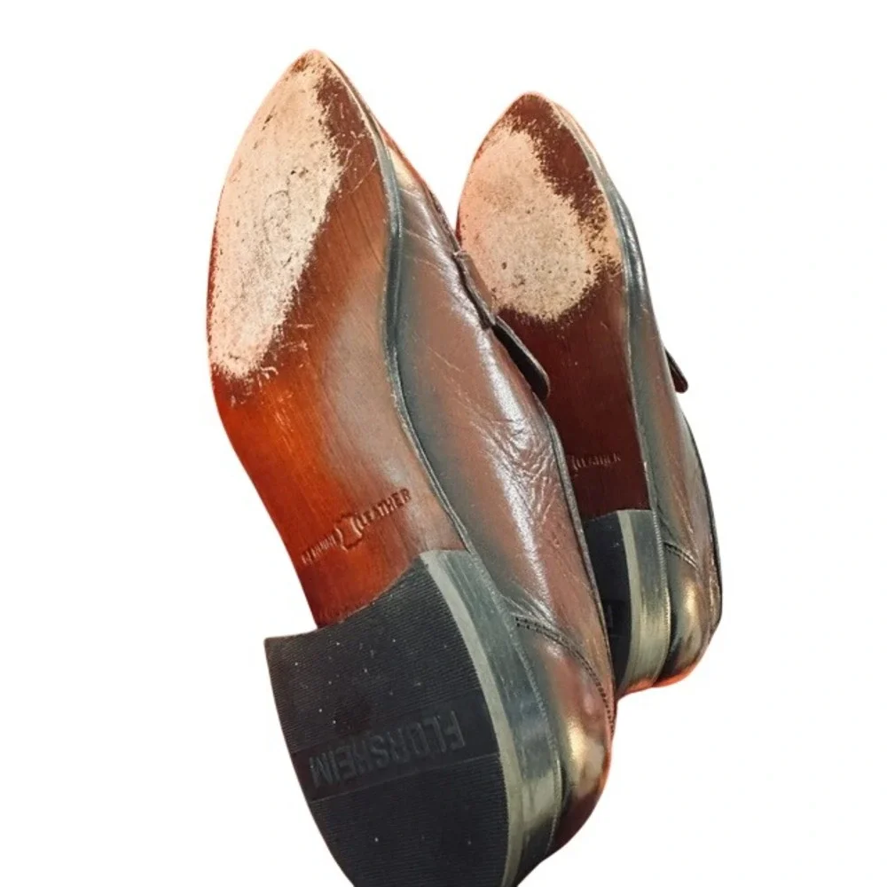 Florsheim Mens Tassel Loafers Burgundy Leather Kiltie Dress Shoes‎ Size 9 D